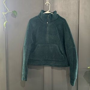 Lululemon Sherpa Scuba Oversized Half Zip - M/L - Green Jasper